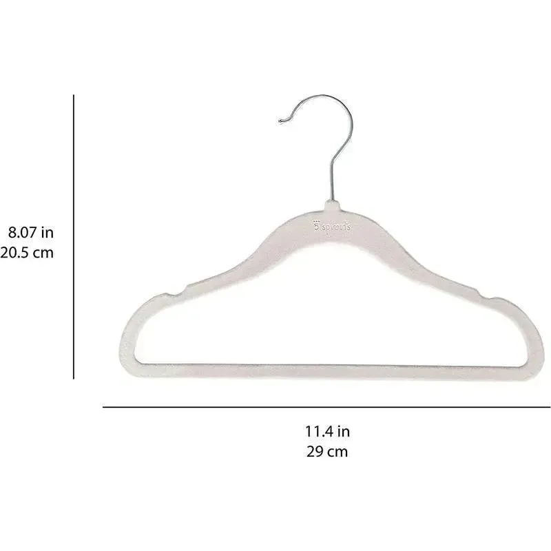 3 Sprouts - 15Pk Baby Velvet Hangers, Gray