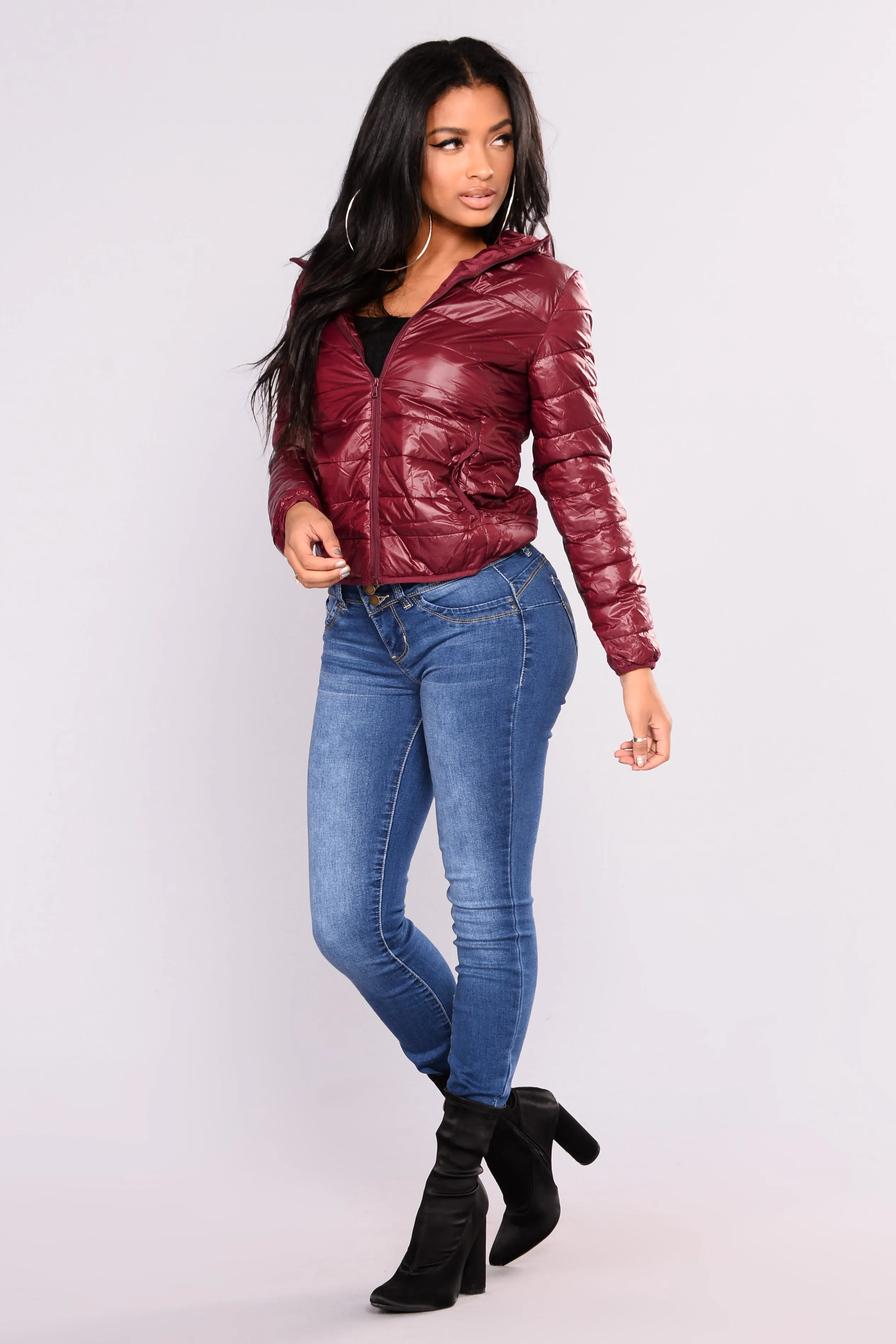 Alaska Padded Jacket - Burgundy