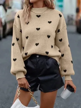 All-Over Heart Sweater