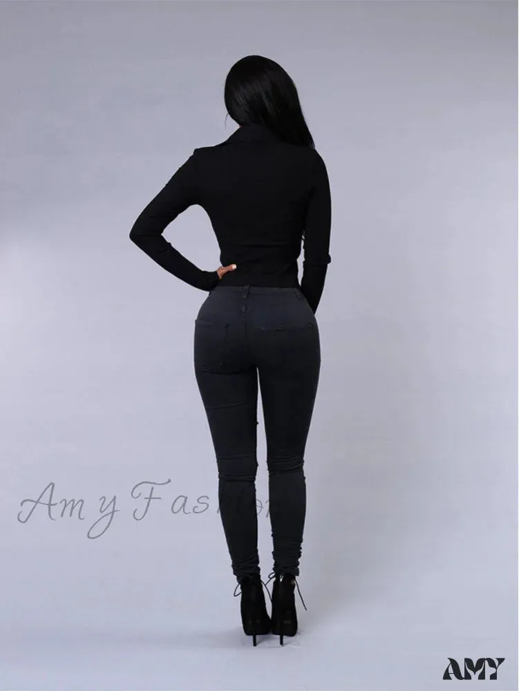 Amy Fashion - Hot Sale Ripped Jeans