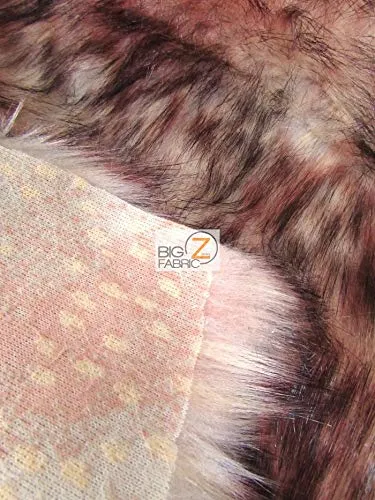 Apollo Wolf Pink Animal Long Pile Faux Fur Fabric / Sold By The Yard