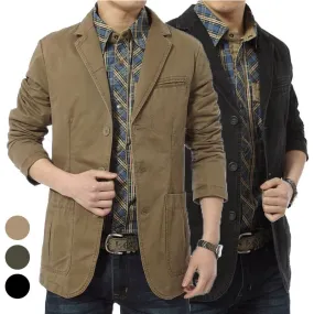 Blazer Men Spring Autumn Casual Cotton Denim Jackets