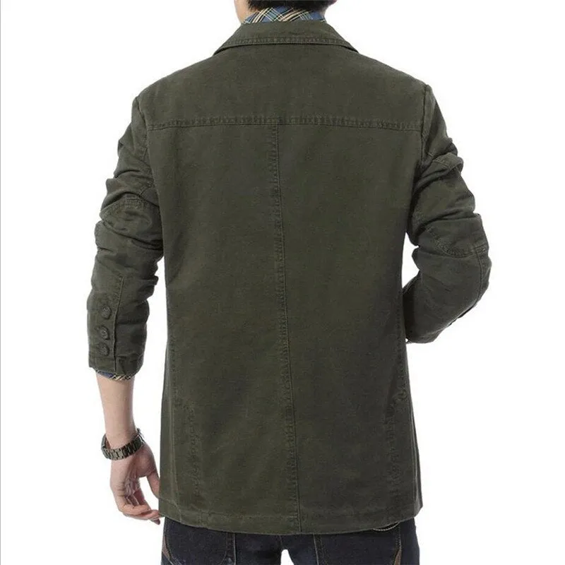 Blazer Men Spring Autumn Casual Cotton Denim Jackets