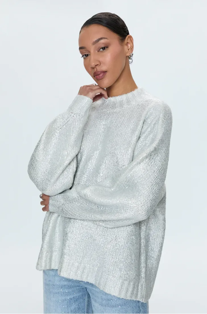 Carlen Mock Neck Sweater - Snow Disco