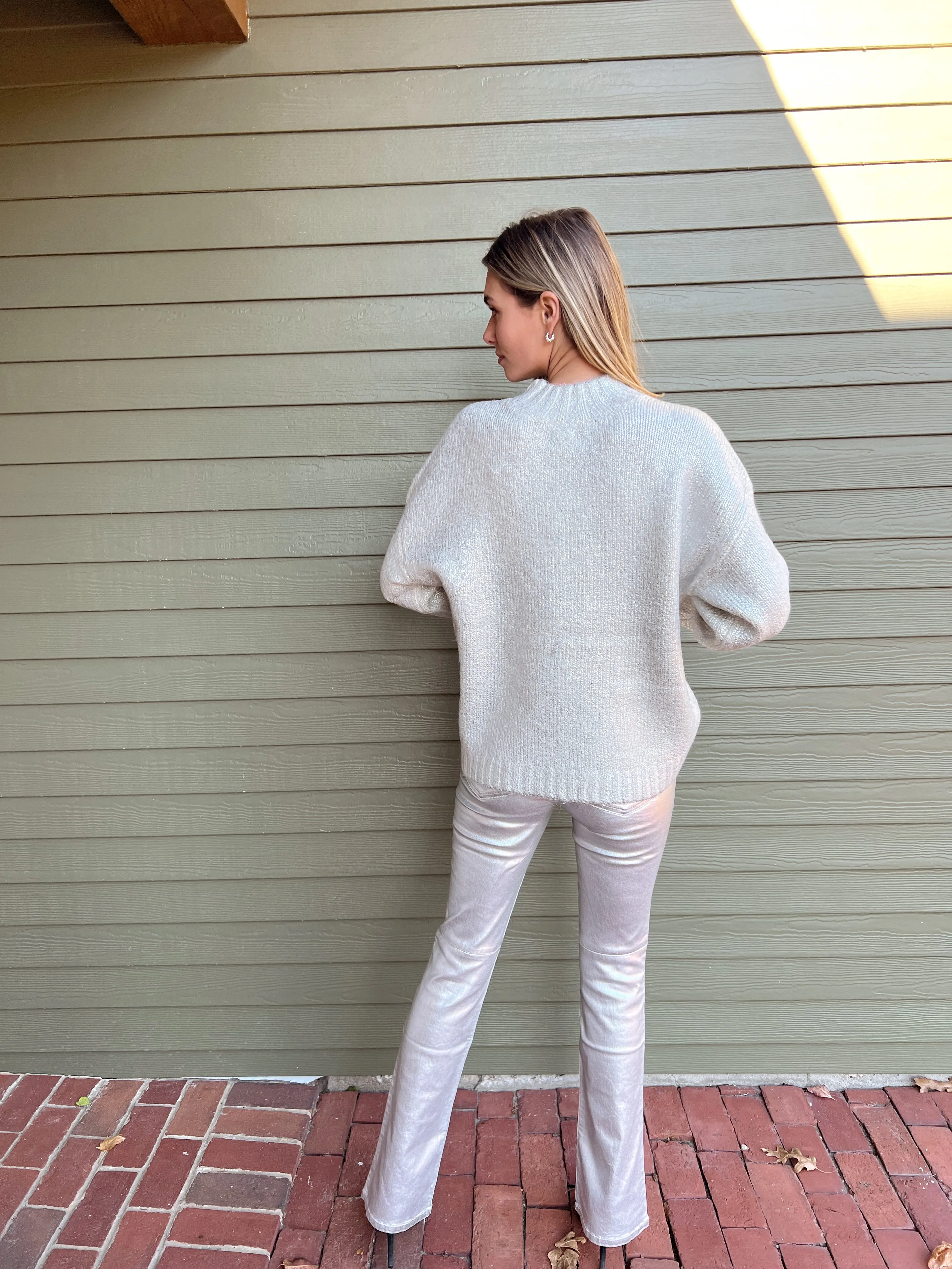 Carlen Mock Neck Sweater - Snow Disco