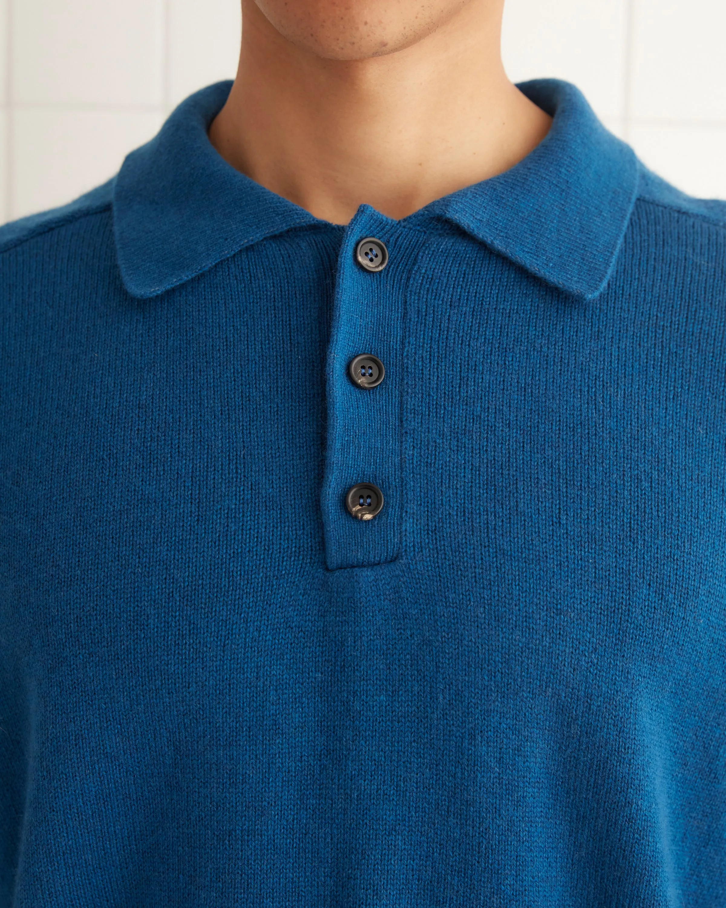 Cashmere Polo - Ocean