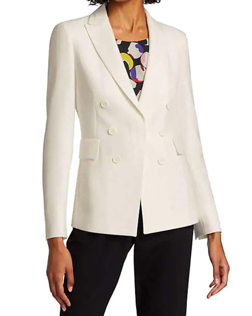 Cream Faux Double Breasted Blazer