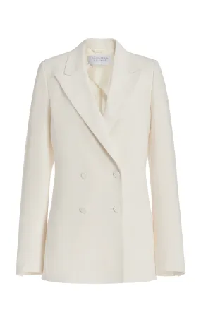 Damus Blazer in Ivory Silk Wool Cady