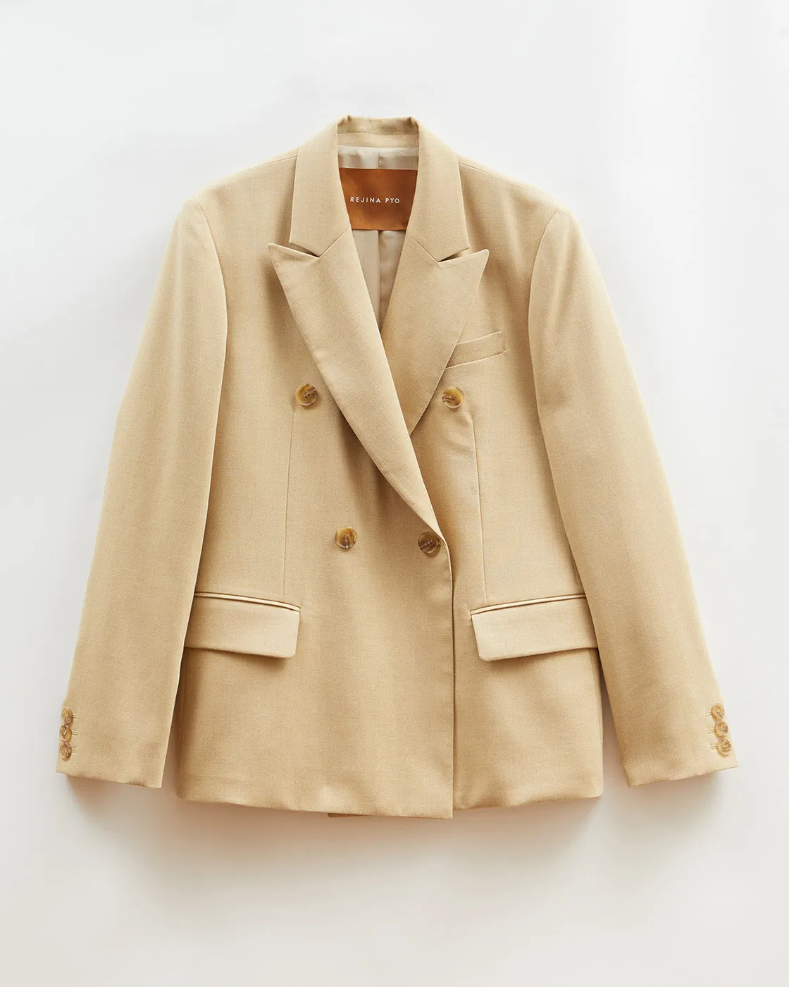 Dana Blazer Tencel Blend Suiting Beige