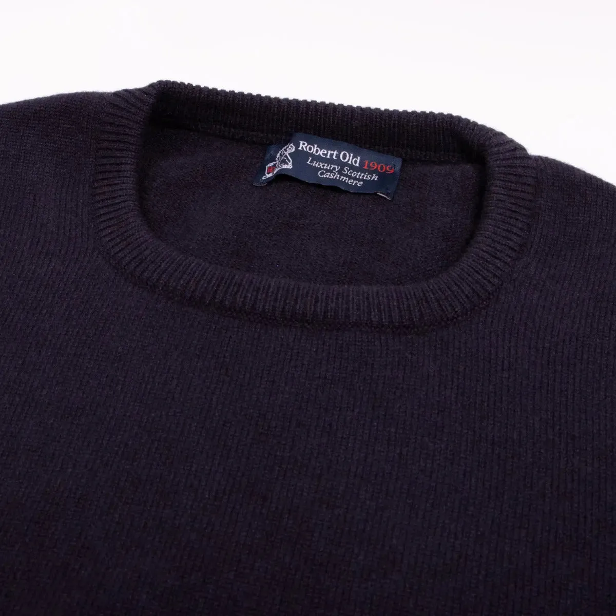 Dark Navy Tiree 4ply Crew Neck Cashmere Sweater