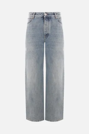 denim high-waisted jeans