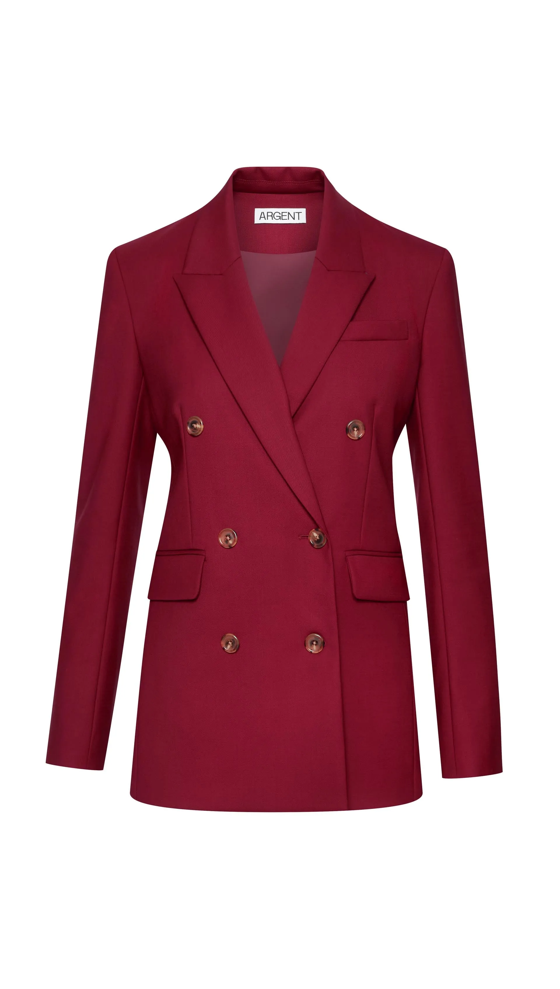 Double-Breasted Blazer in Seasonless Wool | Burgundy