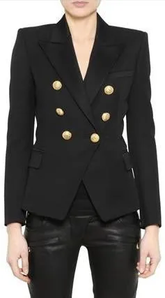 Double-Breasted Blazer Jacket in Black or White