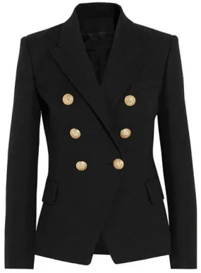 Double-Breasted Blazer Jacket in Black or White