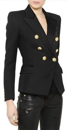 Double-Breasted Blazer Jacket in Black or White