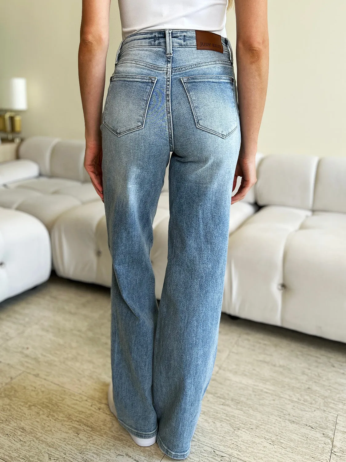 Full Size High Waist Wide Leg Jeans