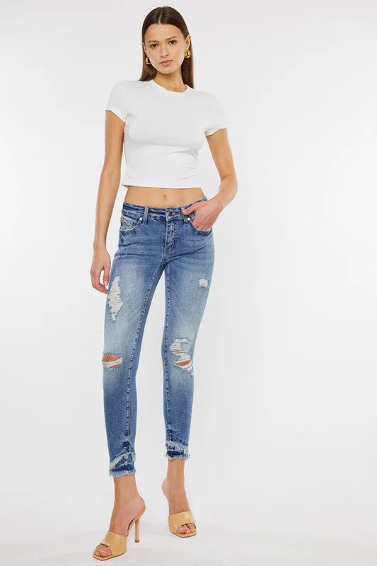 Jessica Mid Rise Ankle Skinny Jeans