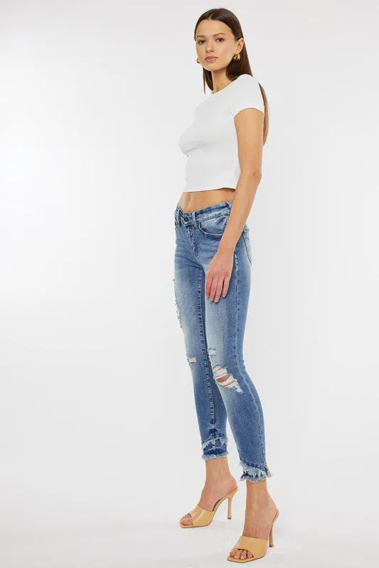 Jessica Mid Rise Ankle Skinny Jeans