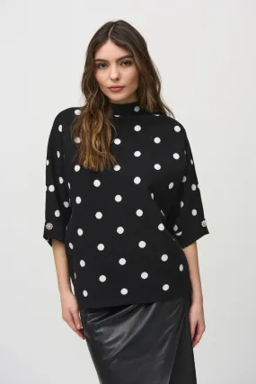 Joseph Ribkoff Jacquard Dot Print Sweater - Style 244936