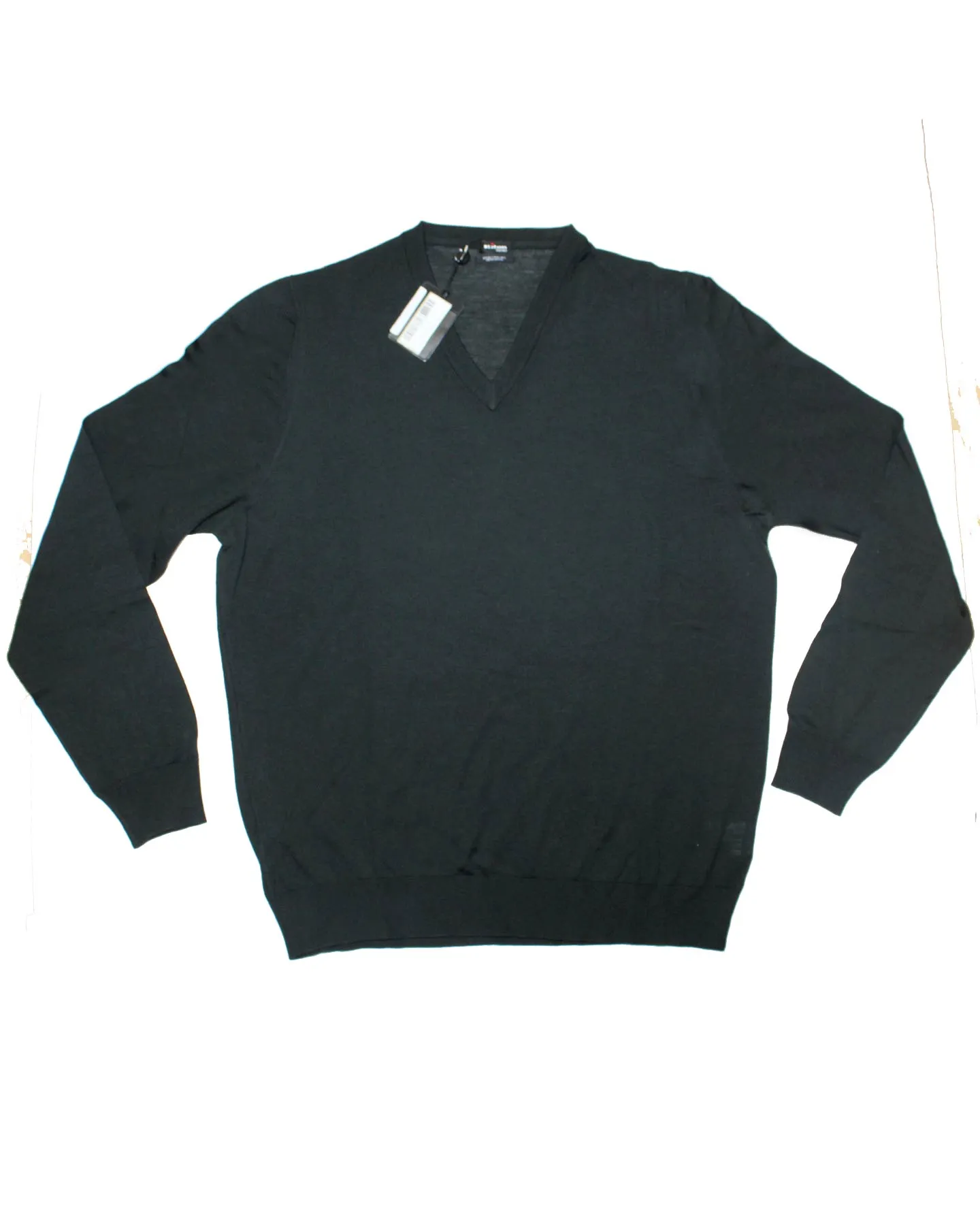 Kiton Sweater Dark Gray V-Neck Merino Wool 180's - EUR 54/ XL