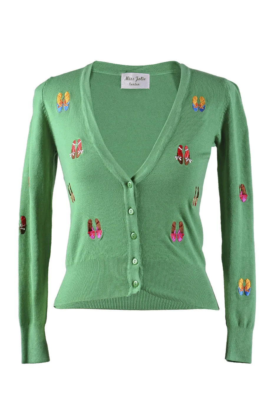 LONDON BALLERINA Green Fitted Cardigan