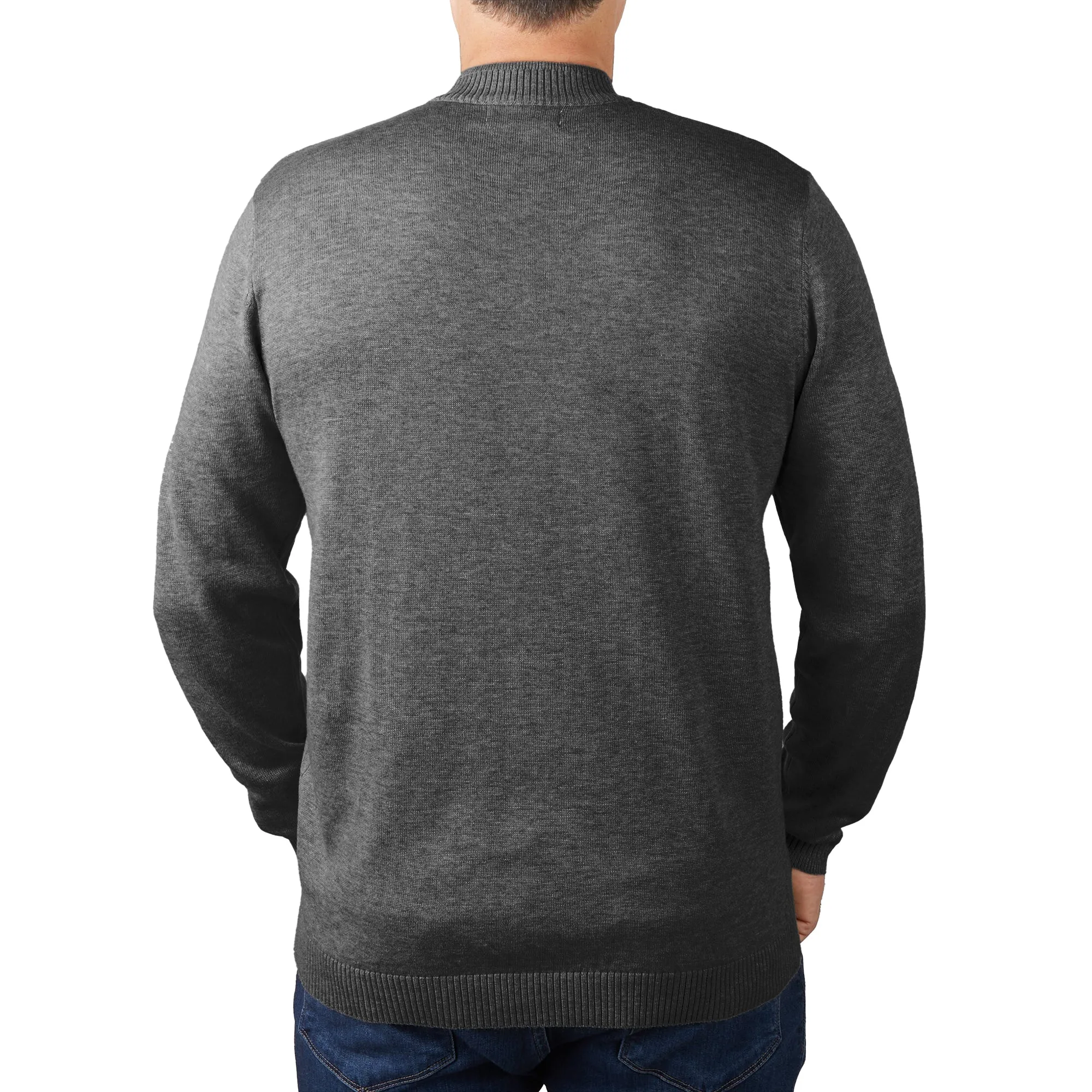 Long Sleeve Mock Neck Sweater by Lorenzo Franco-Charcoal