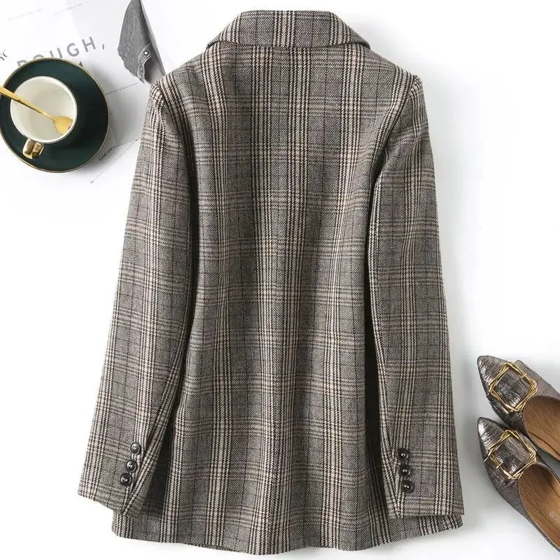 Long Sleeved Loose Mid-Length Blazer Suit Jacket