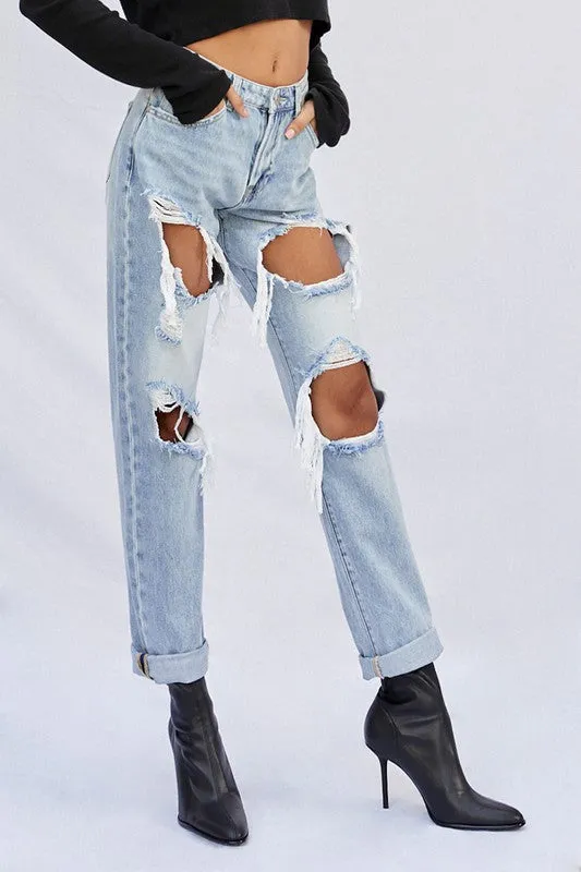 Lucia Ripped Baggy Jeans