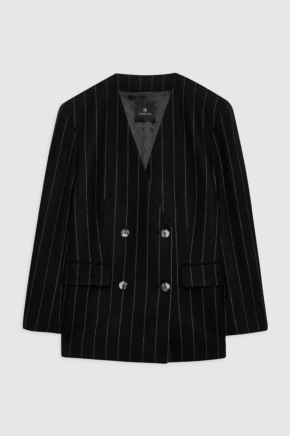 Maron Blazer - Dark Grey Pinstripe