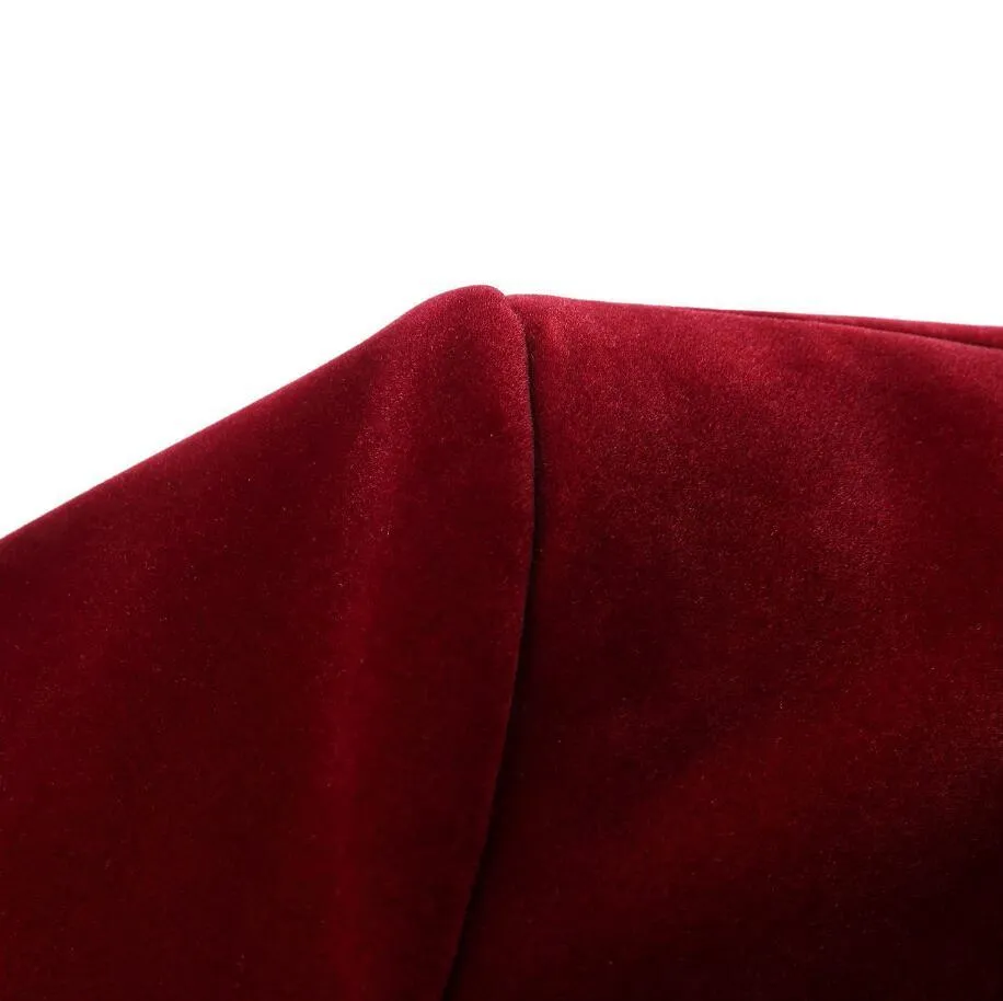 Men'S Fashion Autumn Velvet Wine Red Leisure Jacket