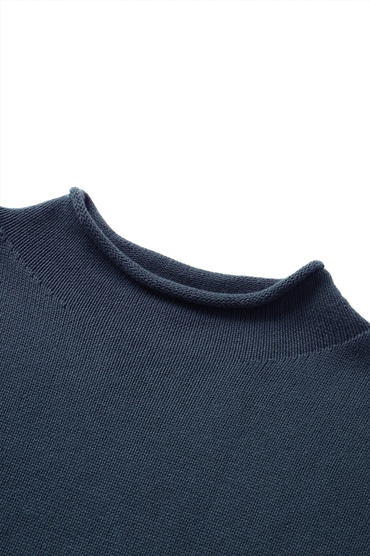 Mock Smock Sweater in Navy