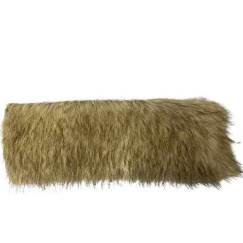 Natural Beige Wolf Faux Fur Fabric