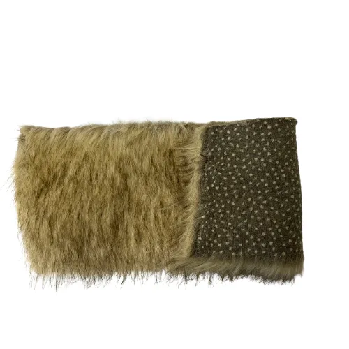 Natural Beige Wolf Faux Fur Fabric