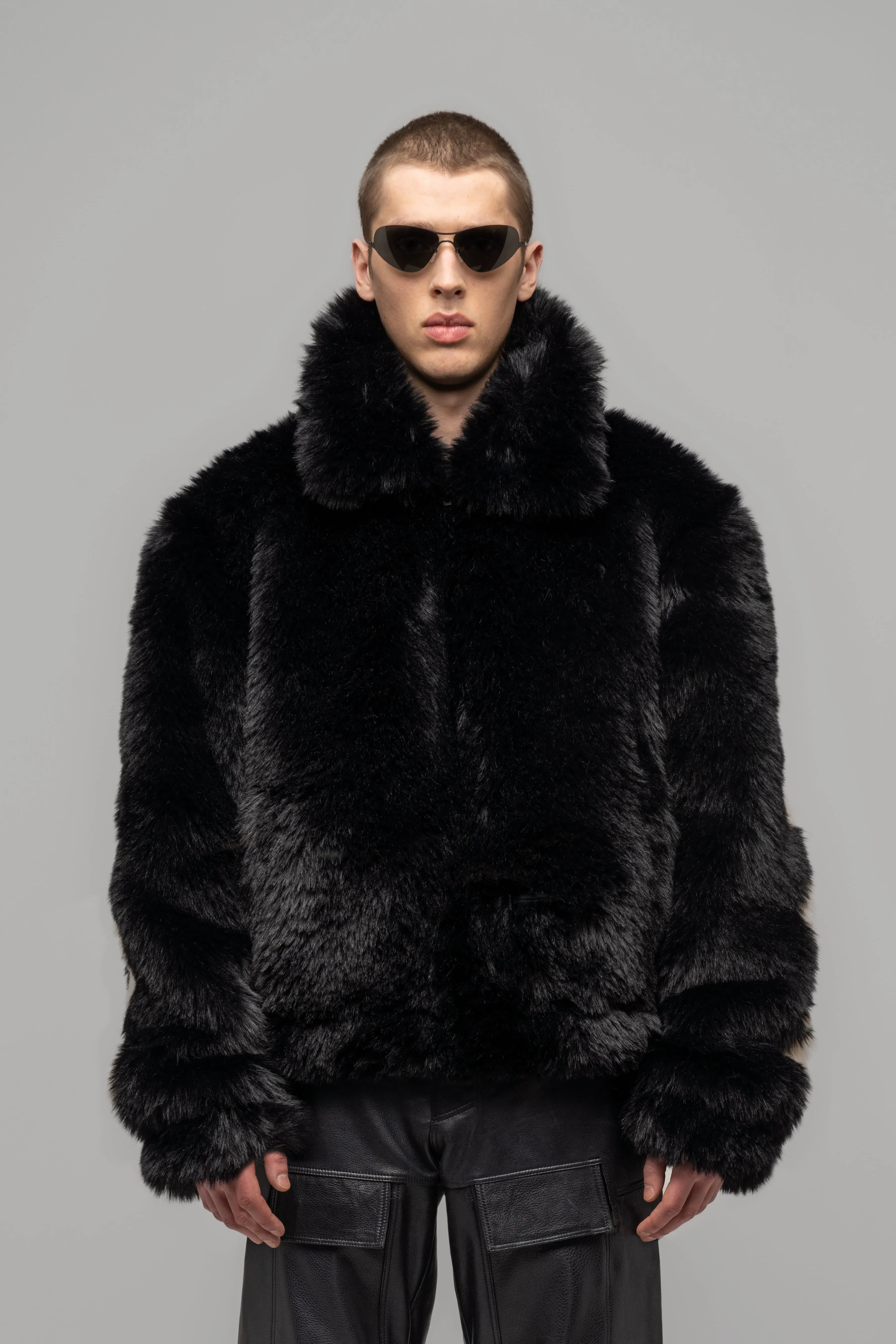 "ANTI-GAUGUIN" FAUX FUR BLOUSON