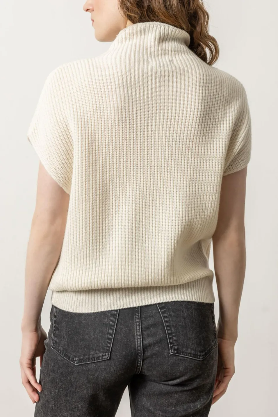 Ribbed Funnel Neck Sweater