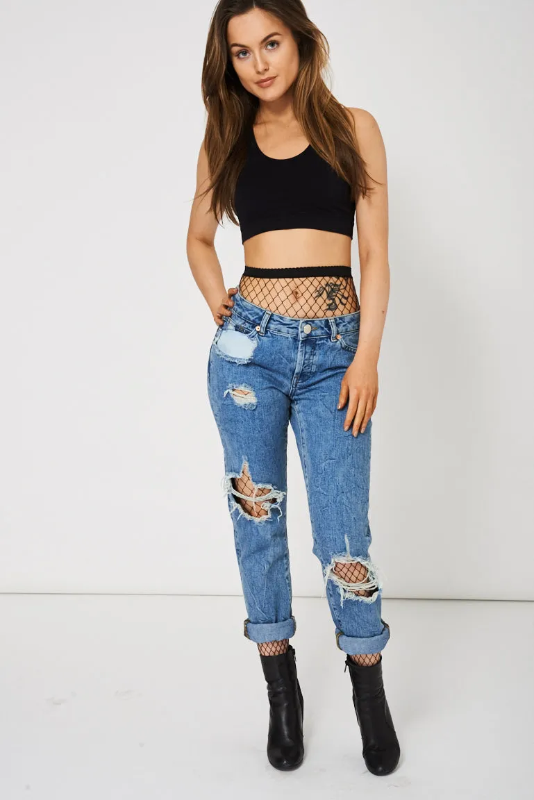 Ripped Straight Jeans Ex-Branded Available In Plus Sizes