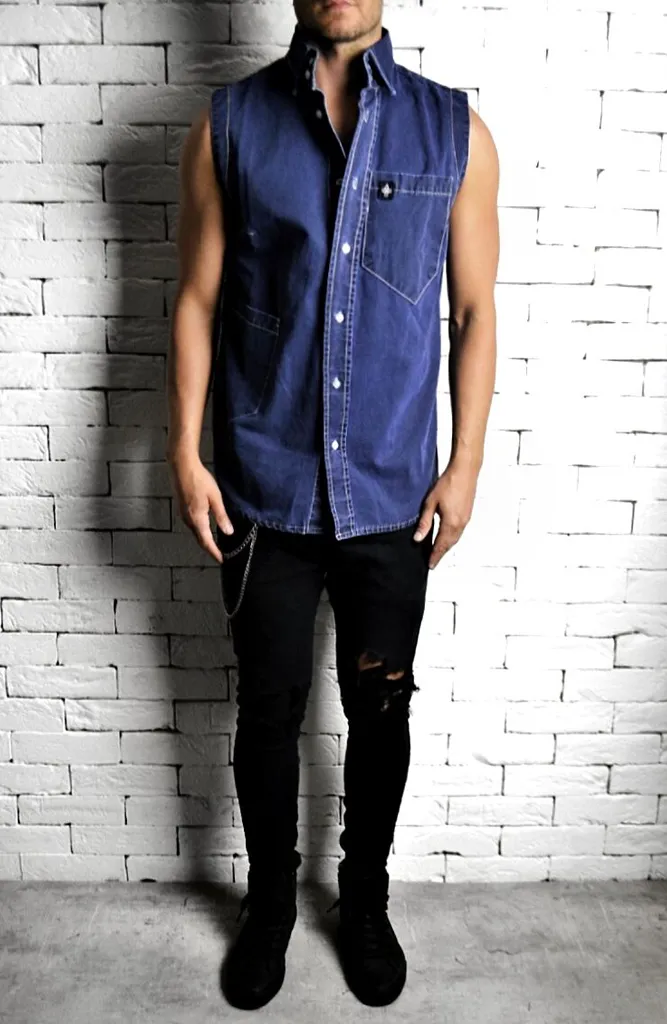 Sleeveless Shirt - Denim