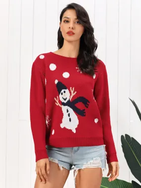 Snowman Sweater Christmas Sweater Womens Fashion Holiday Clothing Ugly Christmas Sweater Unisex Sweatshirt KESLEY