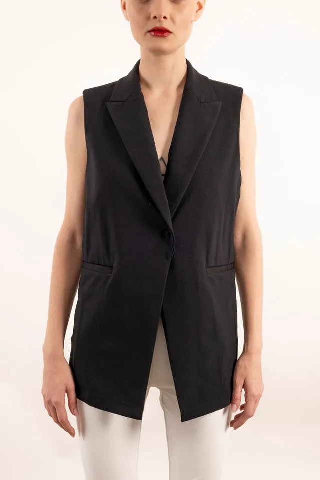 Tech Stretch Blazer Vest with Adjustable Waist - YANA