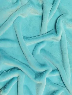 Turquoise Half Shag Faux Fur Fabric (Beaver) / Sold By The Yard