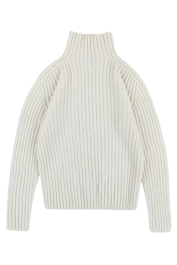 Utö Wool Sweater  length White