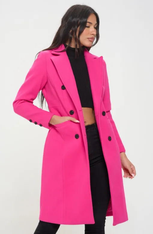 WB244L1 - Vegan Wool Double Breasted Coat